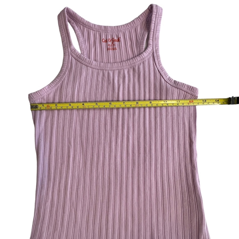 Girls Cat & Jack Light Purple Ribbed Tank Top sz 7/8 - Picture 5 of 6